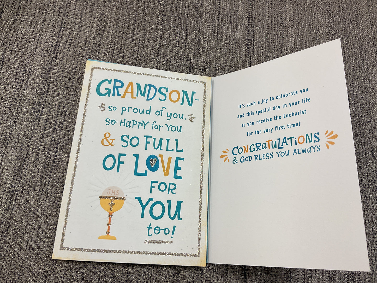 Grandson First Communion Card