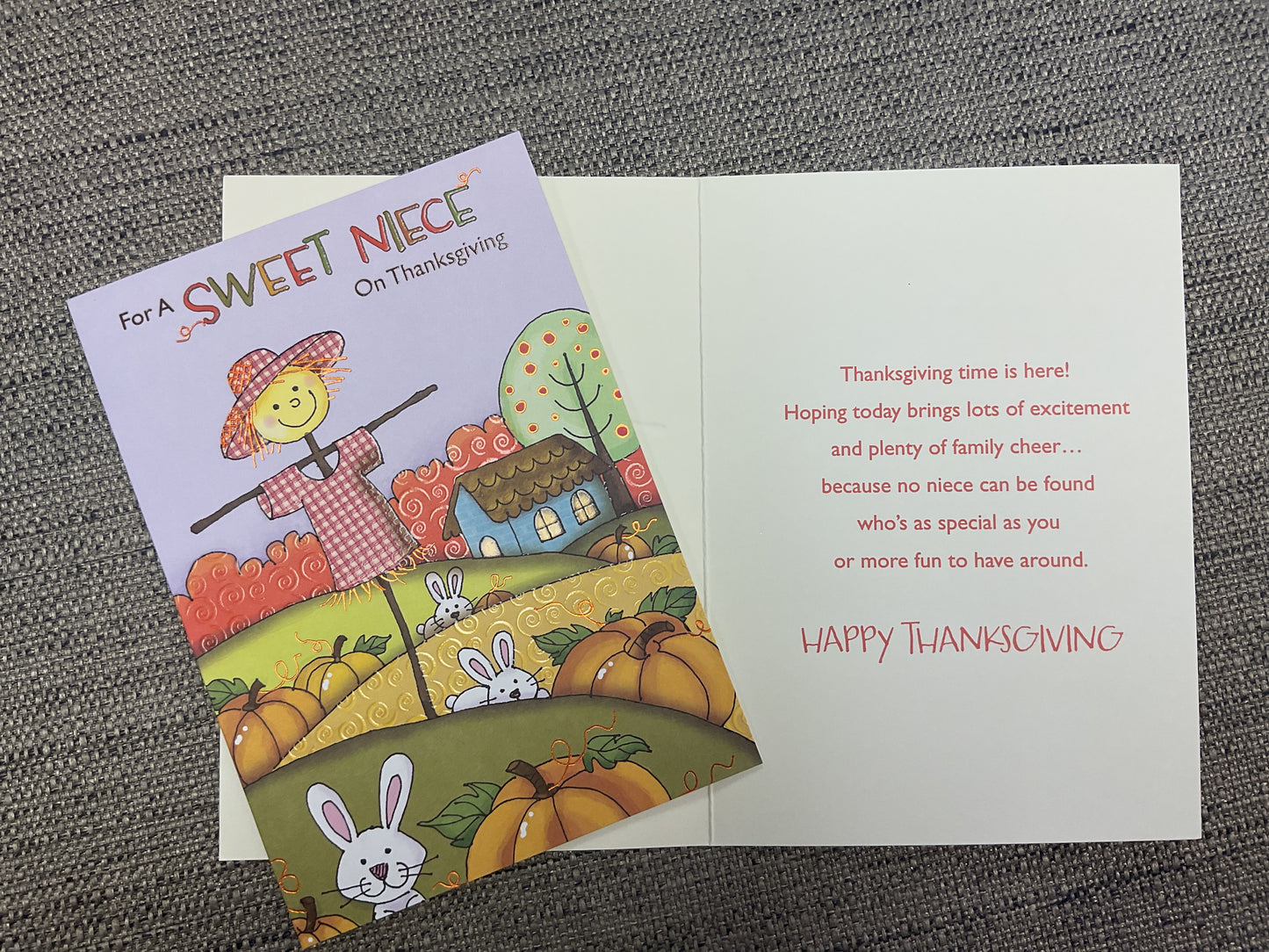 For a Sweet Niece on Thanksgiving Card