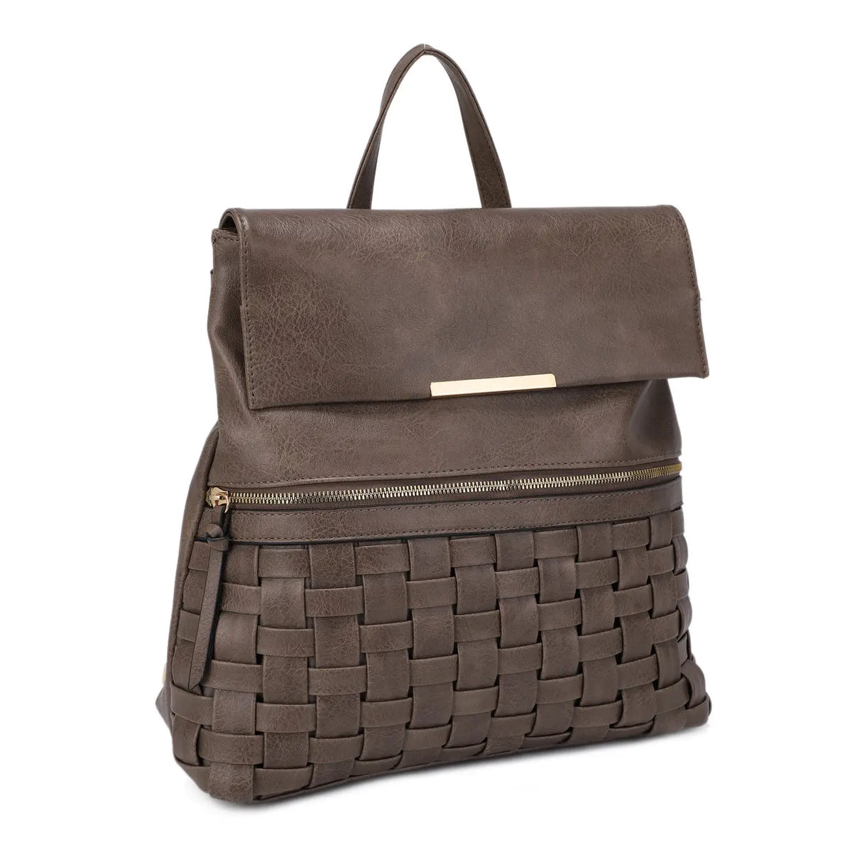 Alina Backpack with Woven Detail (Stone)