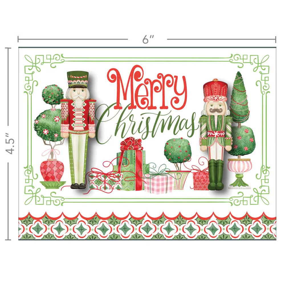Merry Nutcrackers Luxe Christmas Cards by Nicole Tamarin