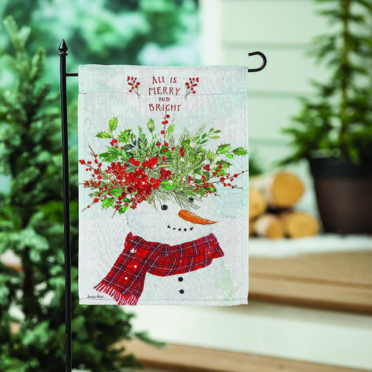 All is Merry and Bright Suede Garden Flag