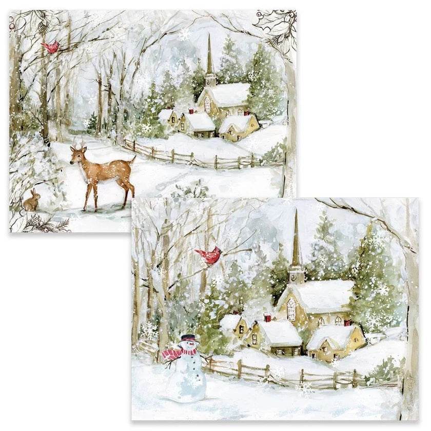 Snowy Scene Christmas Boxed Cards