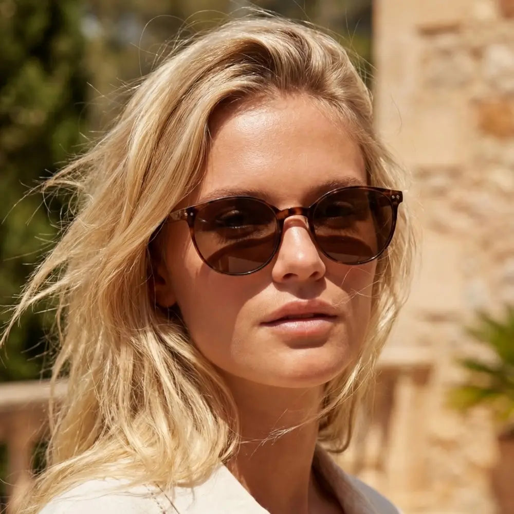 Round Retro Acetate Frame Sunglasses