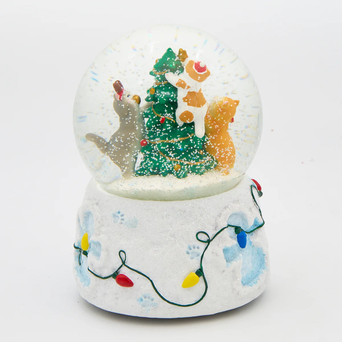 Glitterdome Musical Cats with Tree