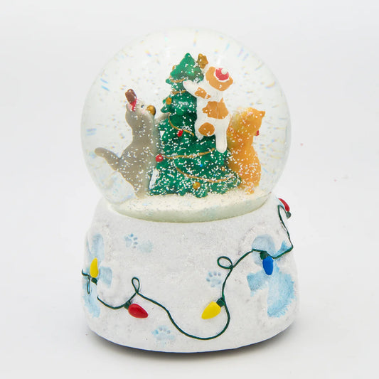 Glitterdome Musical Cats with Tree