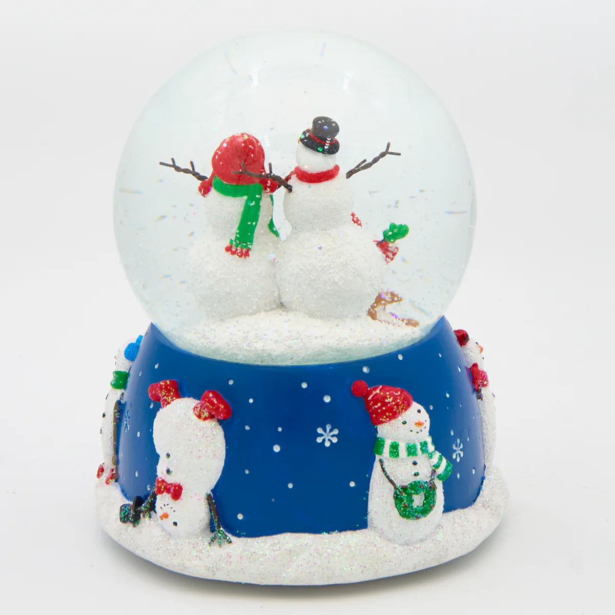 Glitterdome Musical Snowman Family
