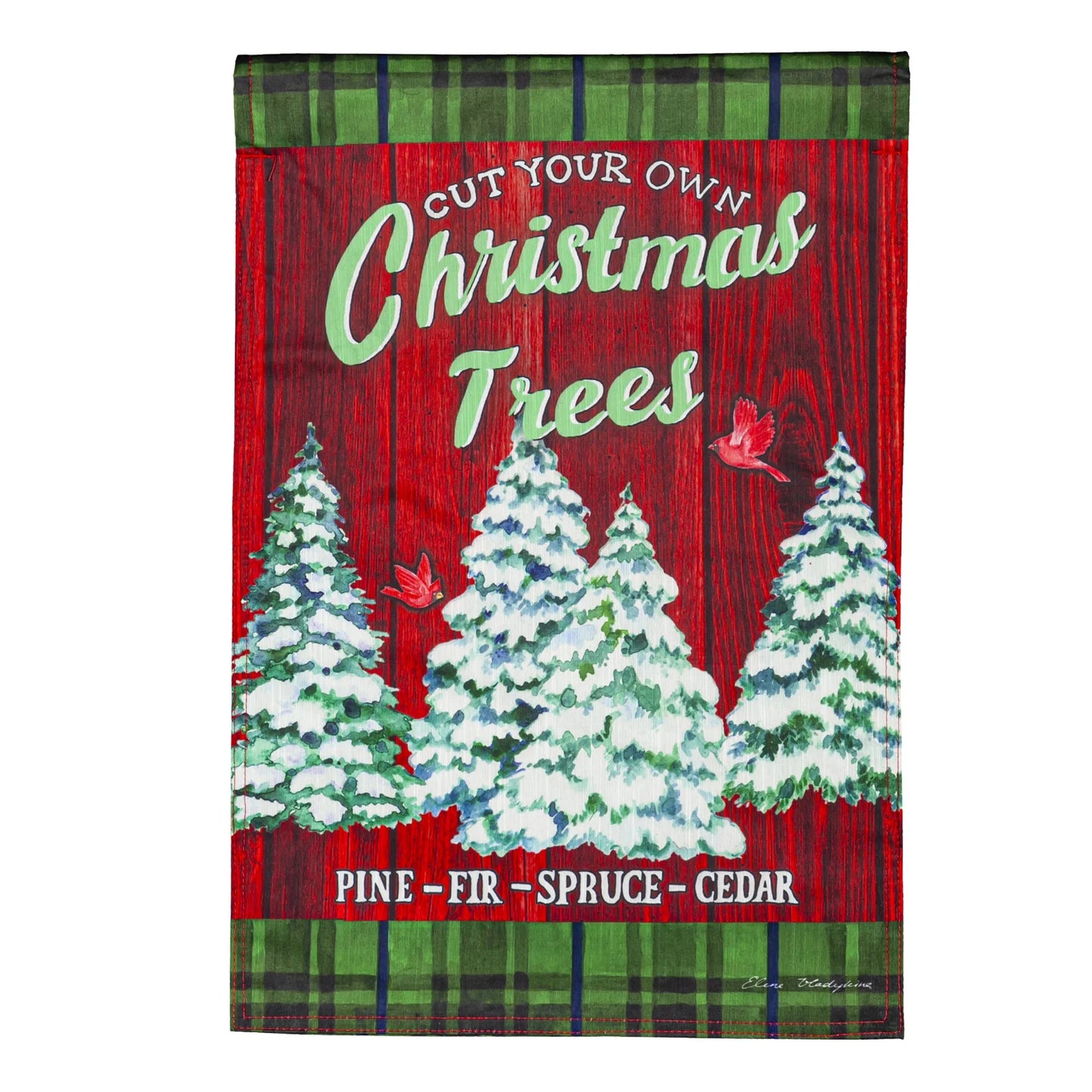 Christmas Tree Farm Garden Strie Flag