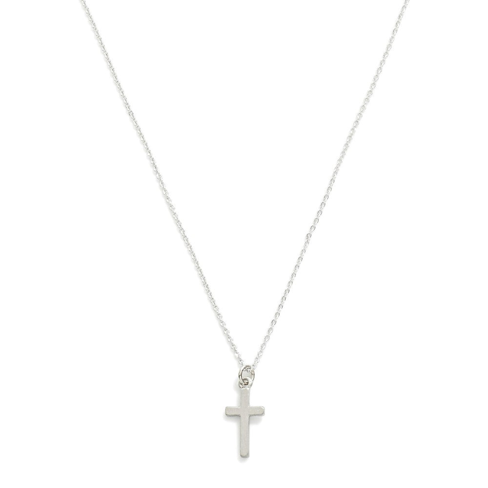 Dainty Chain Link Necklace Featuring Cross Pendant