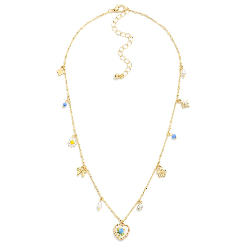 Beads & Charm Necklace