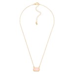 Chain Link Necklace Featuring Glass Crystal Pendant