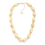 Marbled Acetate Baroque Bead Beaded Necklace