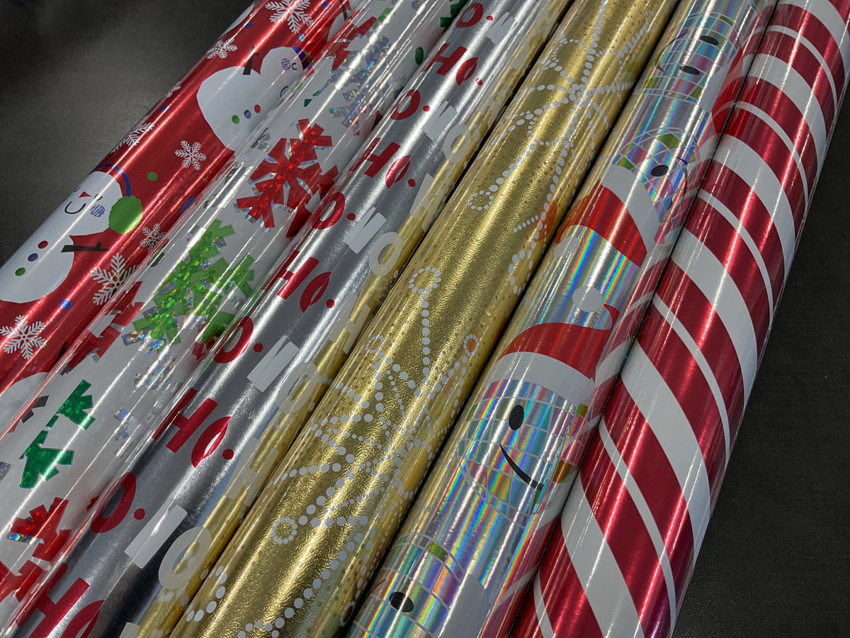 25 SQ FT Holiday Wrapping Paper, Asst