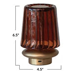 Recycled Glass & Metal Pleated LED Table Lamp w/ Touch Sensor