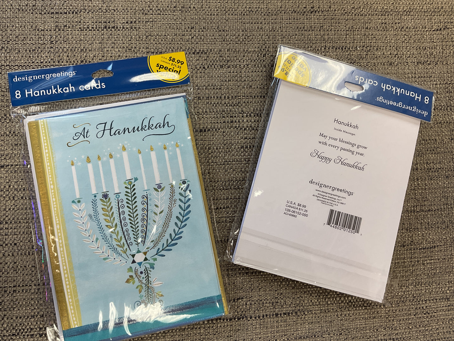 Hanukkah Cards Pack of 8