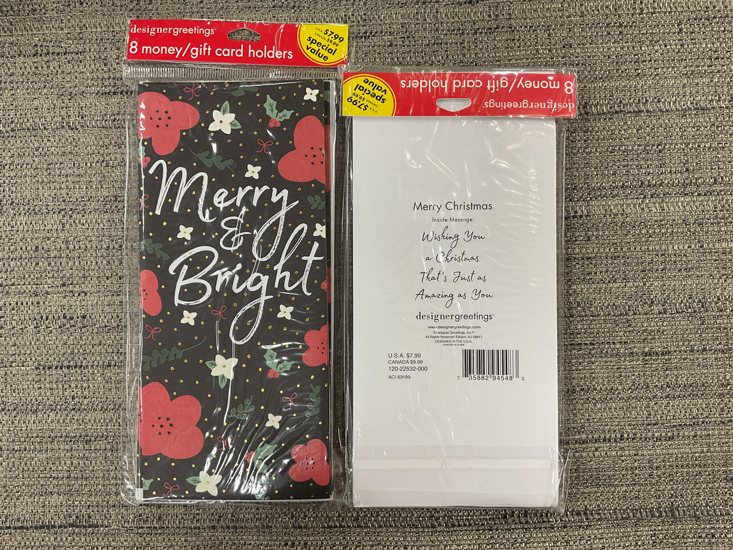 8 Ct Holiday Money/Gift Card Holders