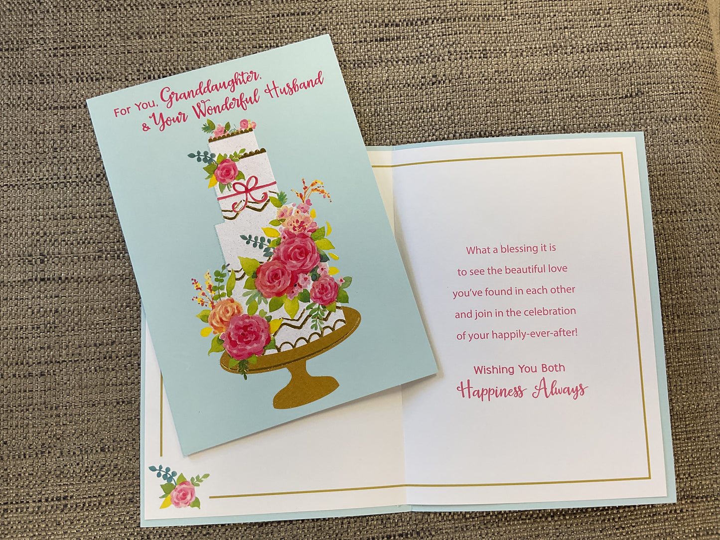 Granddaughter & Husband Wedding Card
