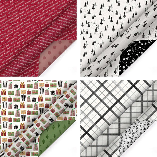 30" X 10' Holiday Reversible Wrapping Paper Bundle (4-pack) | Pretty As A Package