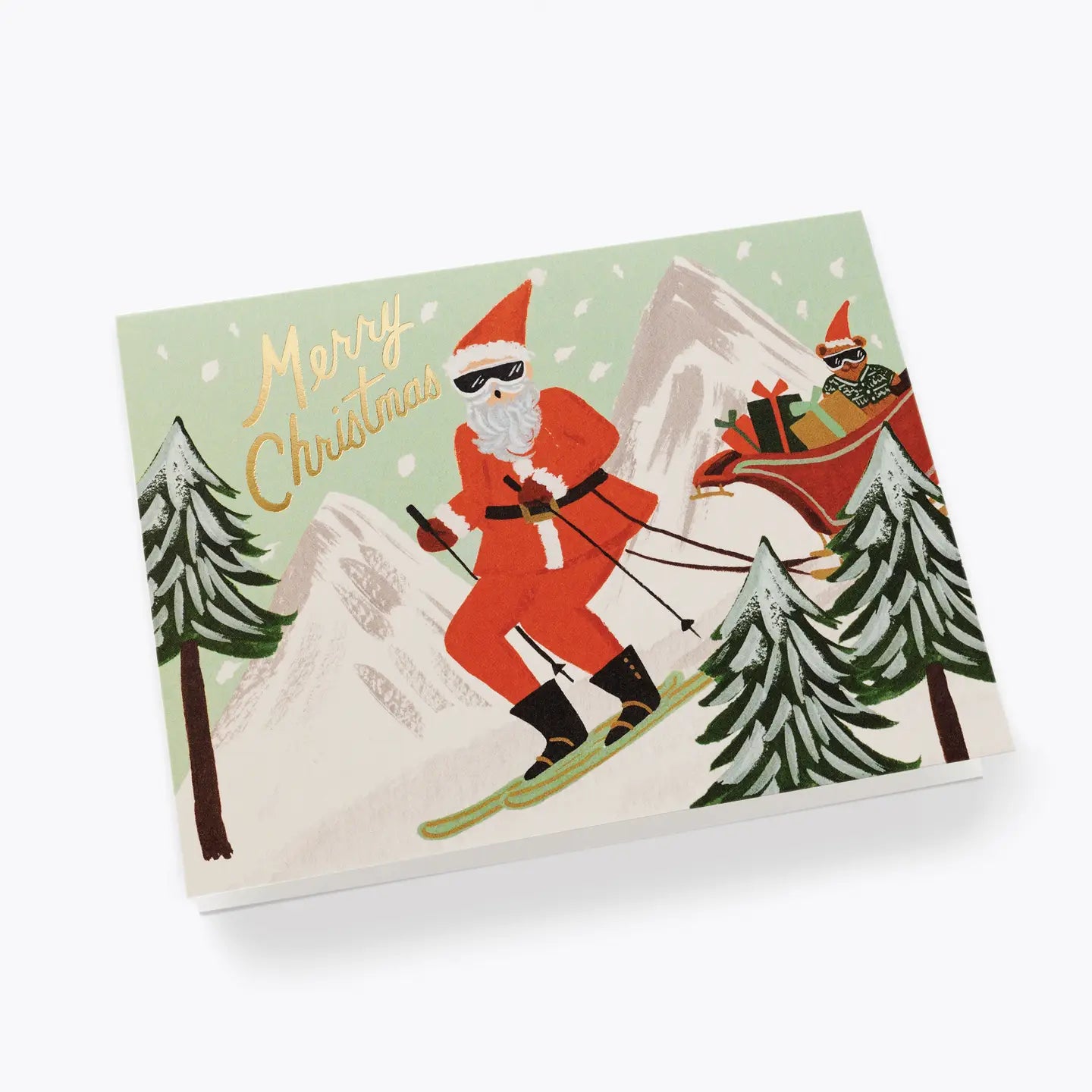 Boxed Set of Skiing Santa Cards
