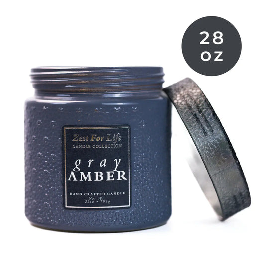 Gray Amber 28 oz Candle