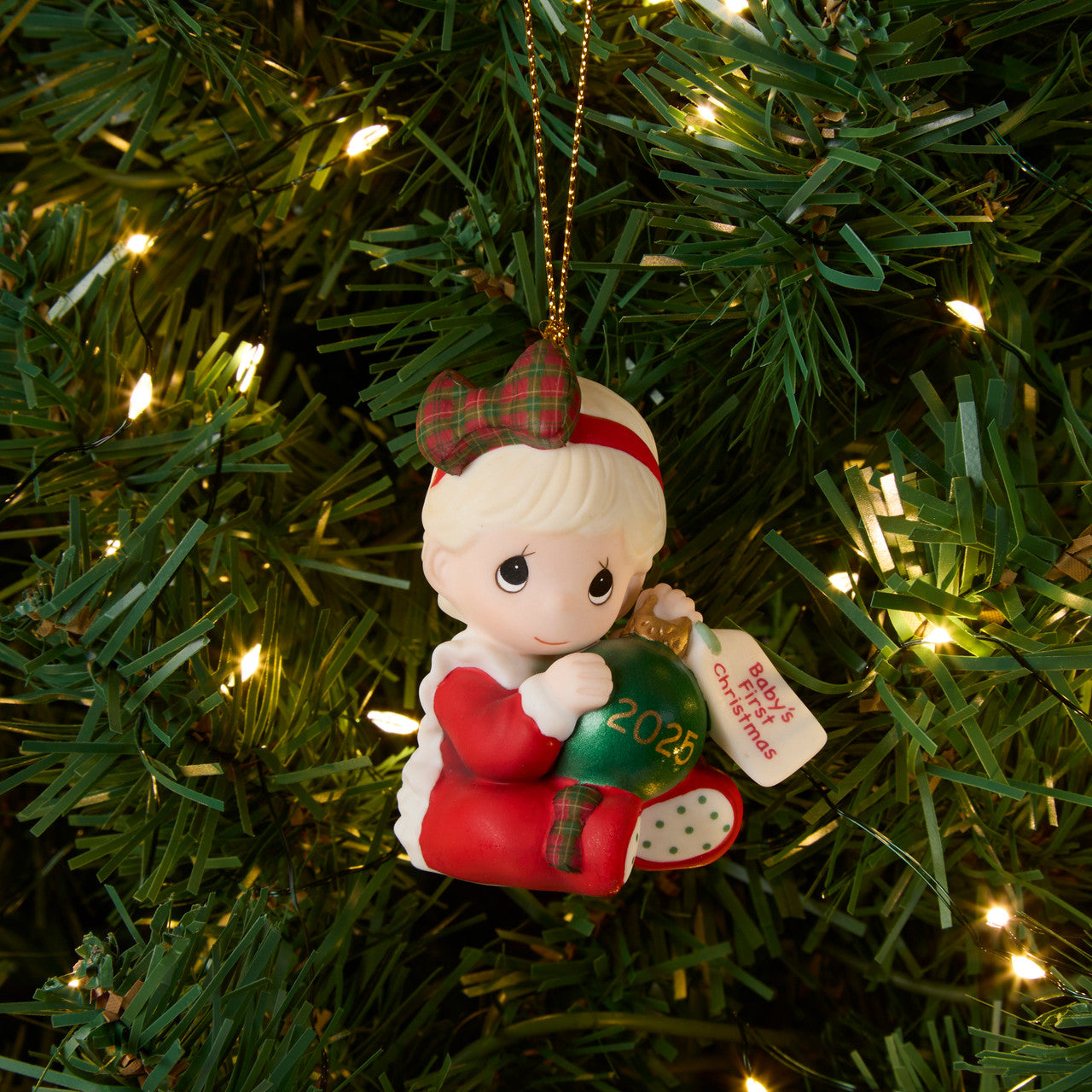 Baby’s First Christmas 2025 Dated Girl Ornament