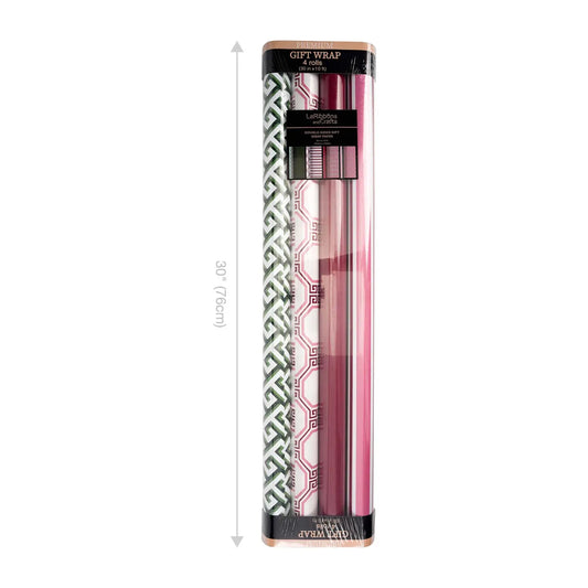 30" X 10' Wrapping Paper Bundle (4-pack) | Greek Key