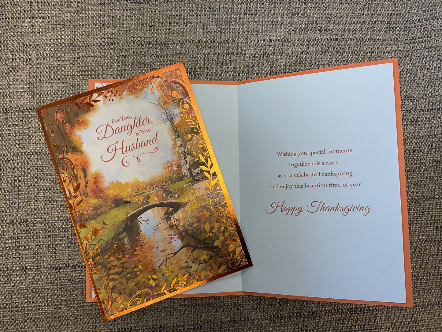 Happy Thanksgiving, Daughter & Your Husband Card