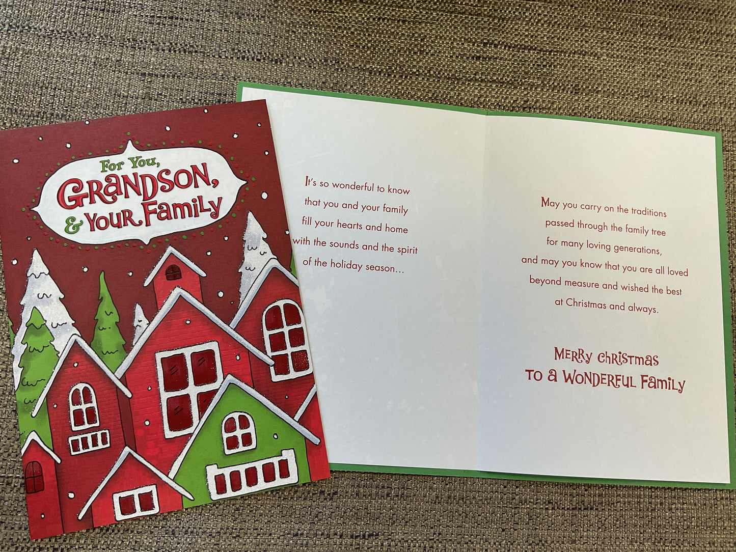 Grandson & Family Christmas Card