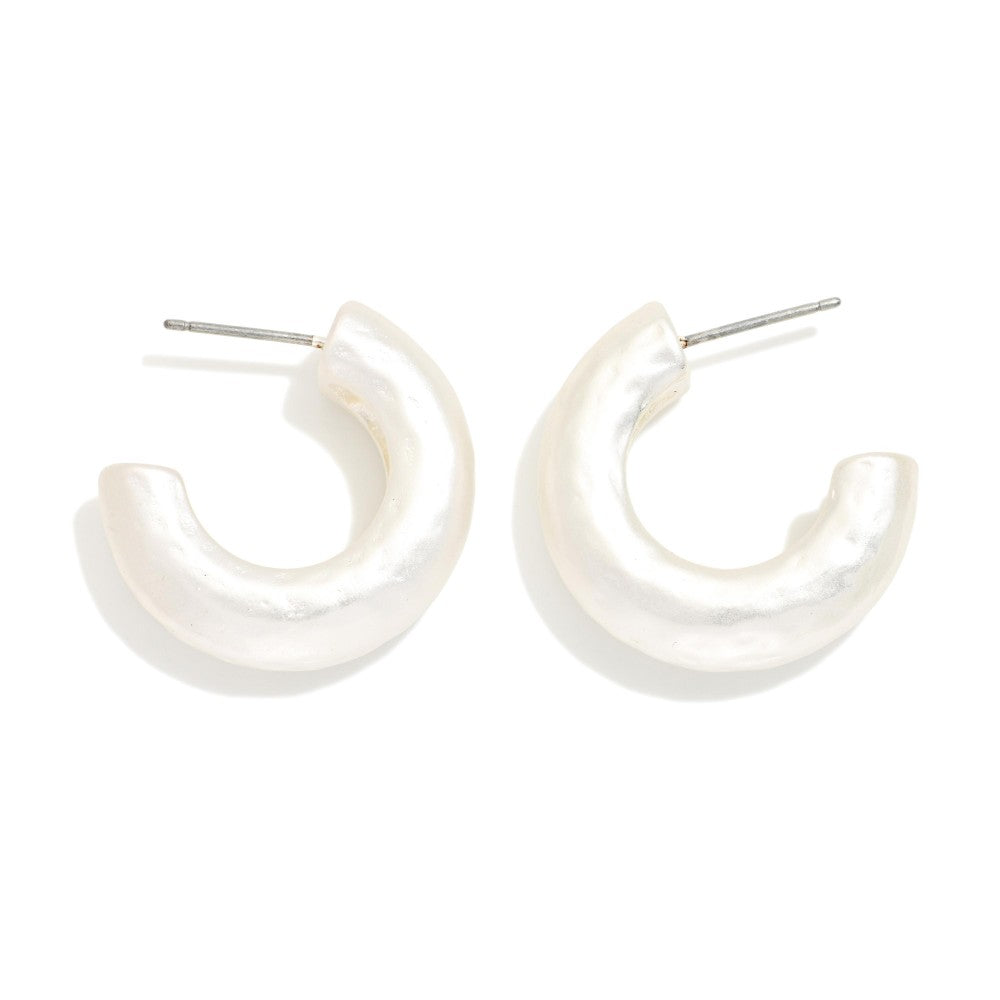Chunky Hammered Metal Hoop Earrings