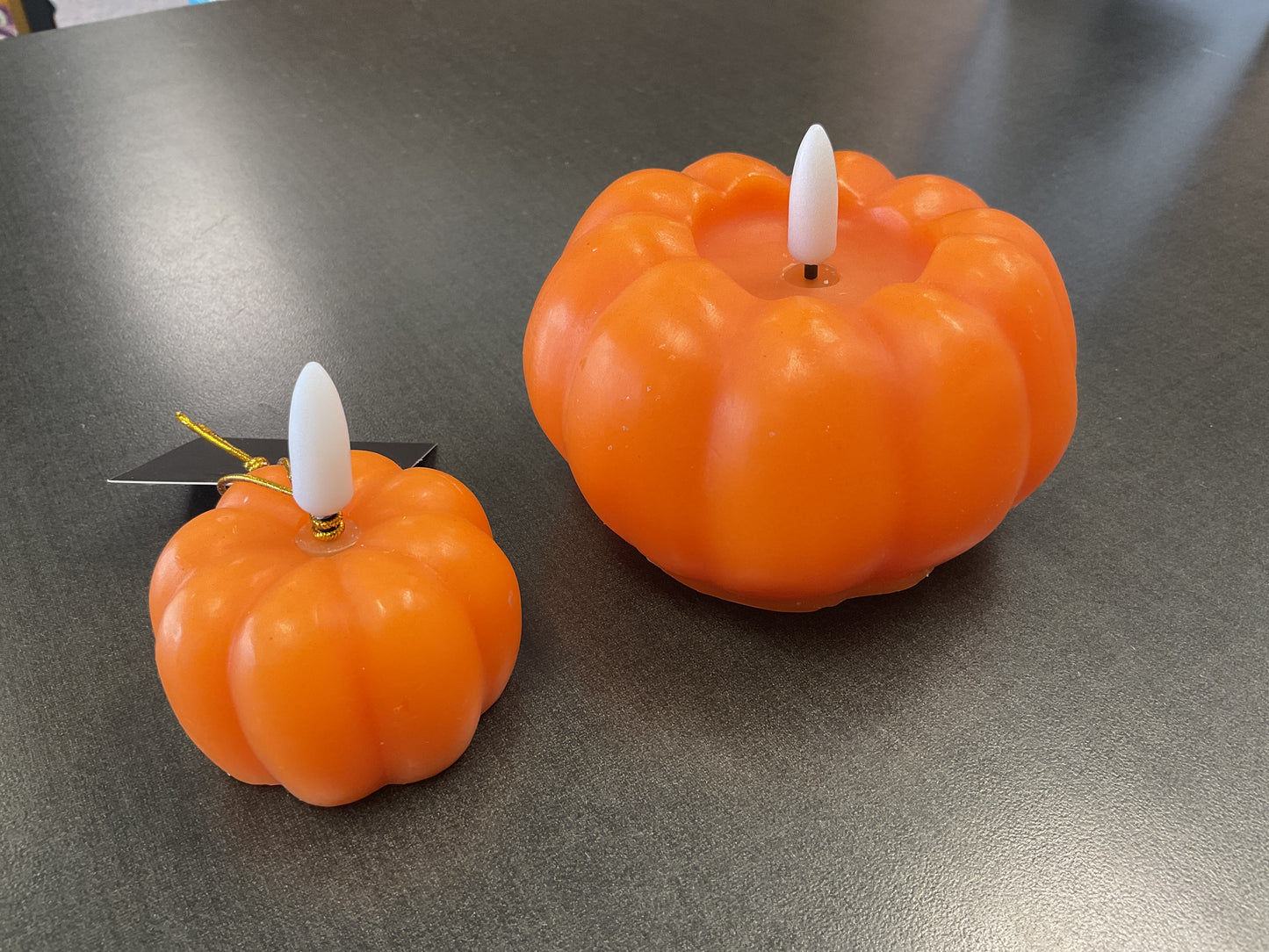 Orange Wax LED Flicker Flame Candle w/ Timer