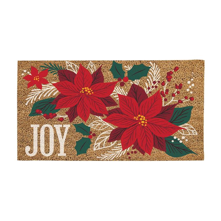 Joy Poinsettia Coir Mat