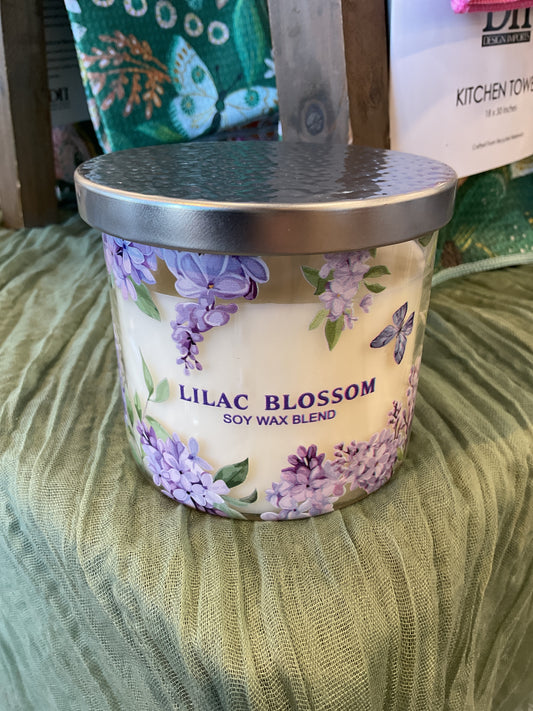 Spring Blossoms Printed Glass Candle Collection