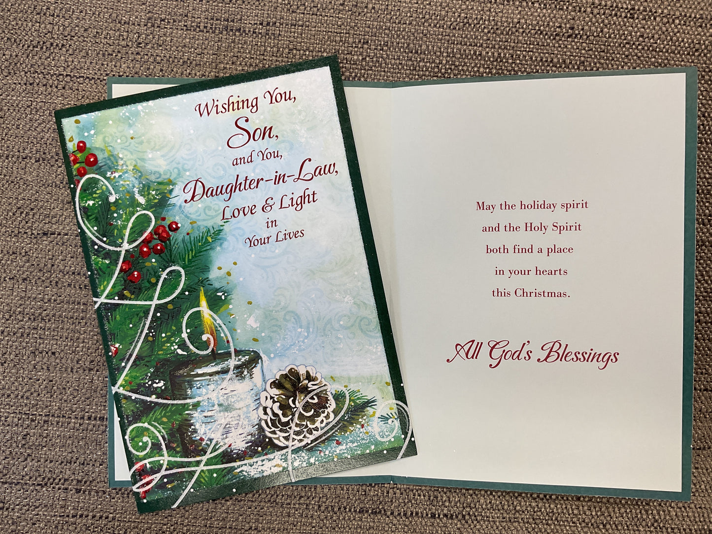 Son & Daughter-in-Law Religious Christmas Card