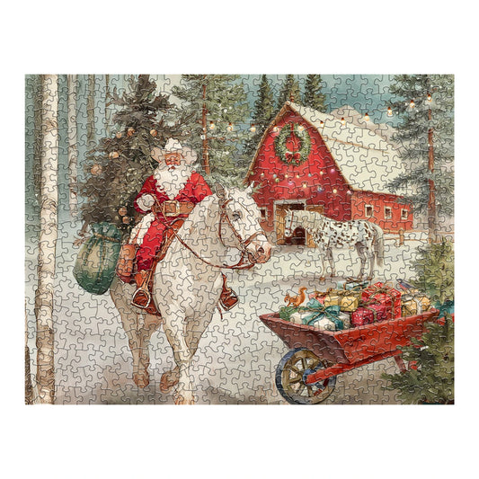 Cowboy Santa 500 Piece Jigsaw Puzzle