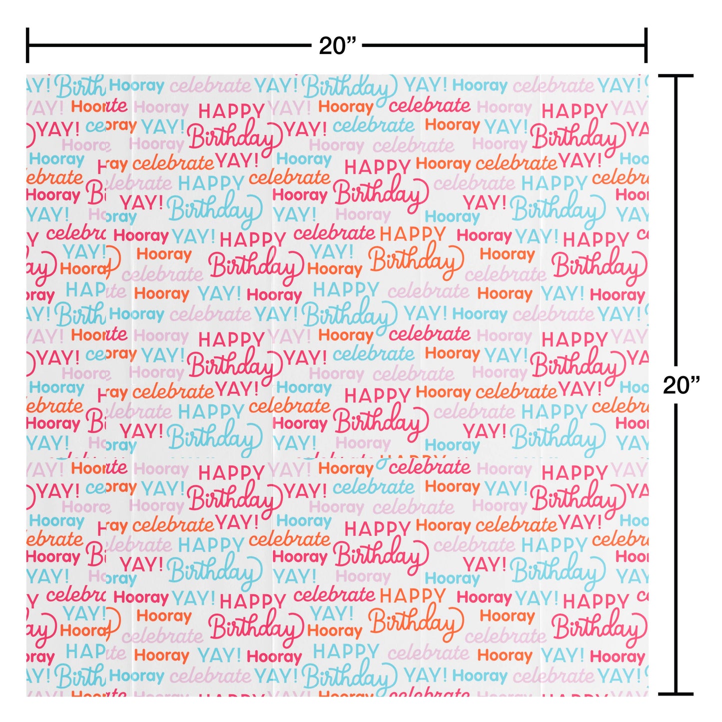 Birthday Tissue Paper, Flamingo Pink (2-colors, 6-Sheets)