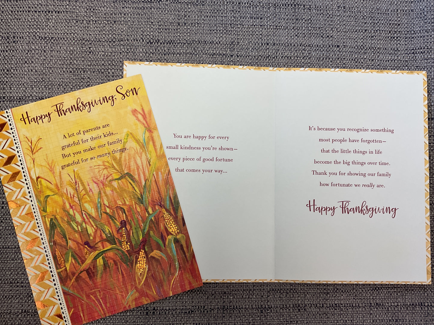 Happy Thanksgiving, Son Card