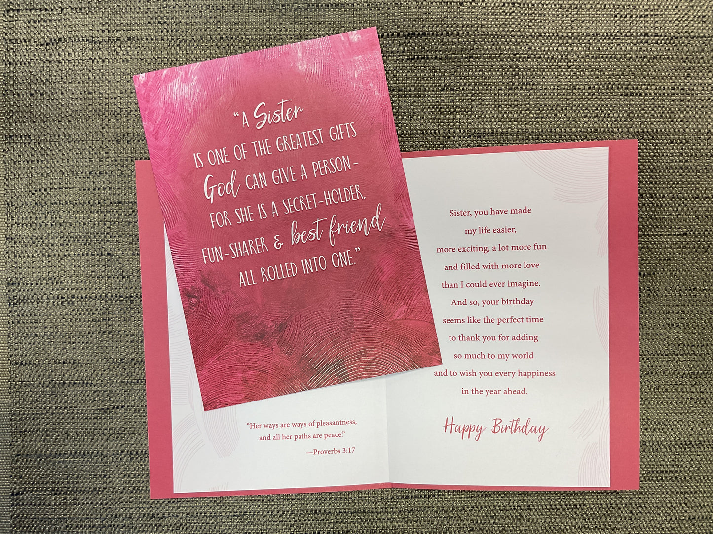 Sister Birthday Card - Religious