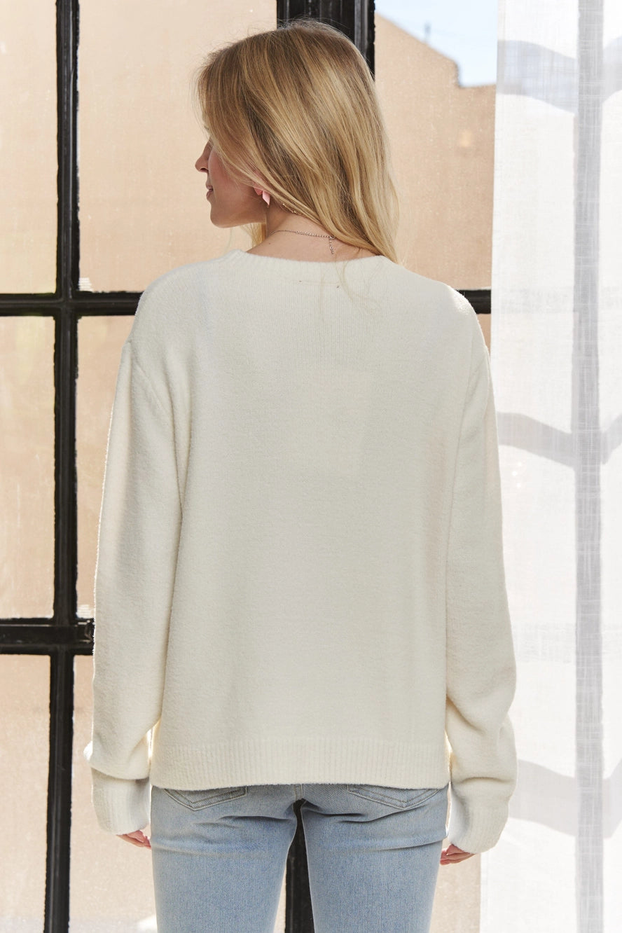 Round Neck Christmas Tree Sweater Top