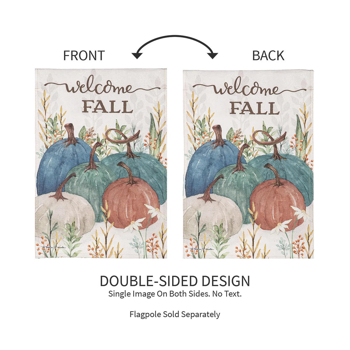 Welcome Fall Pumpkins Large House Flag