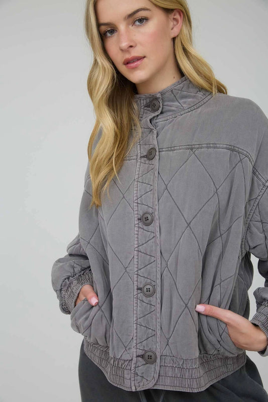 Quilted Button Down Jacket