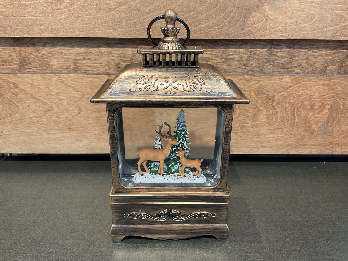 Lighted Holiday Water Globe Lantern