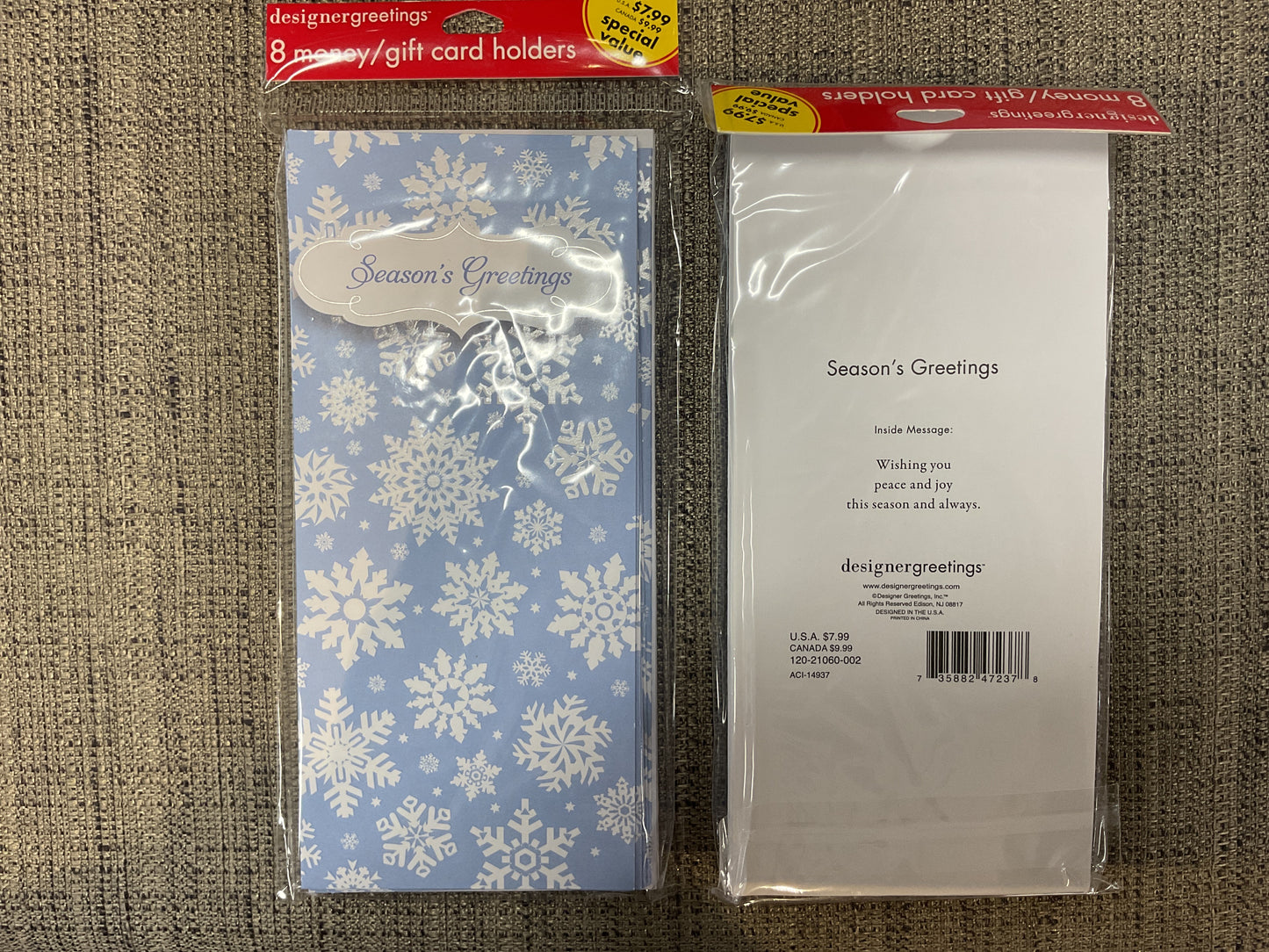 8 Ct Holiday Money/Gift Card Holders