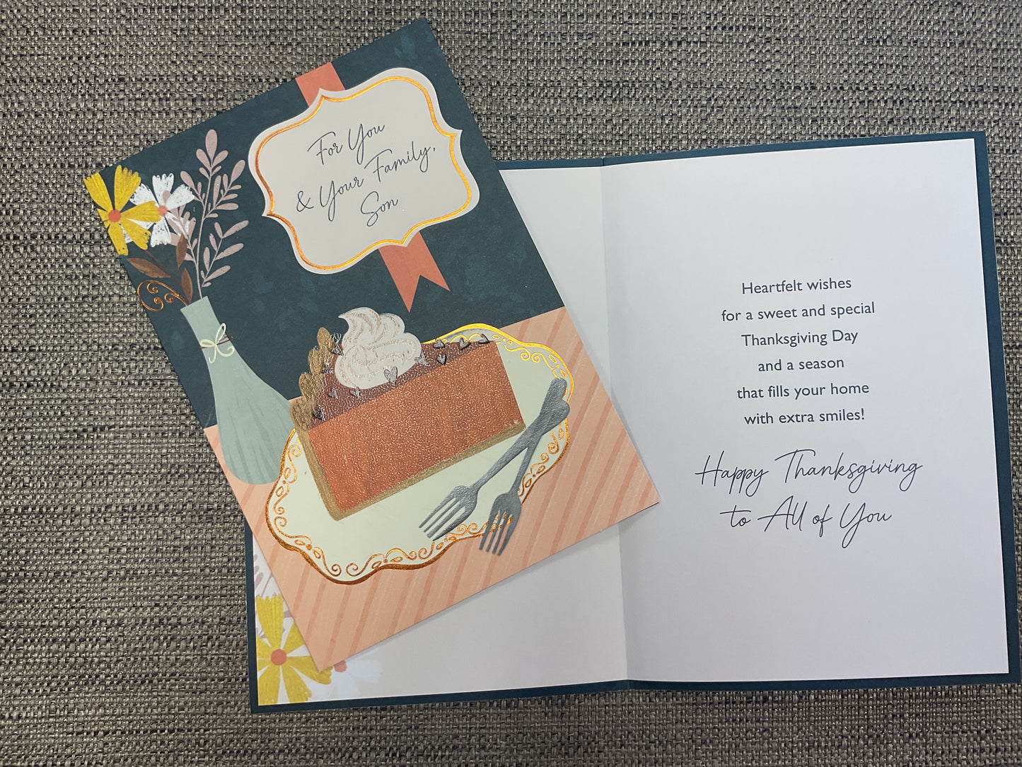 Happy Thanksgiving Son and Family Card