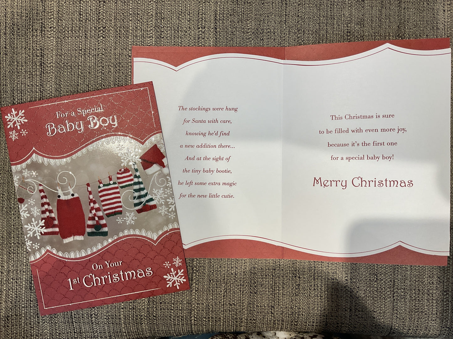 Baby Boy’s First Christmas Card