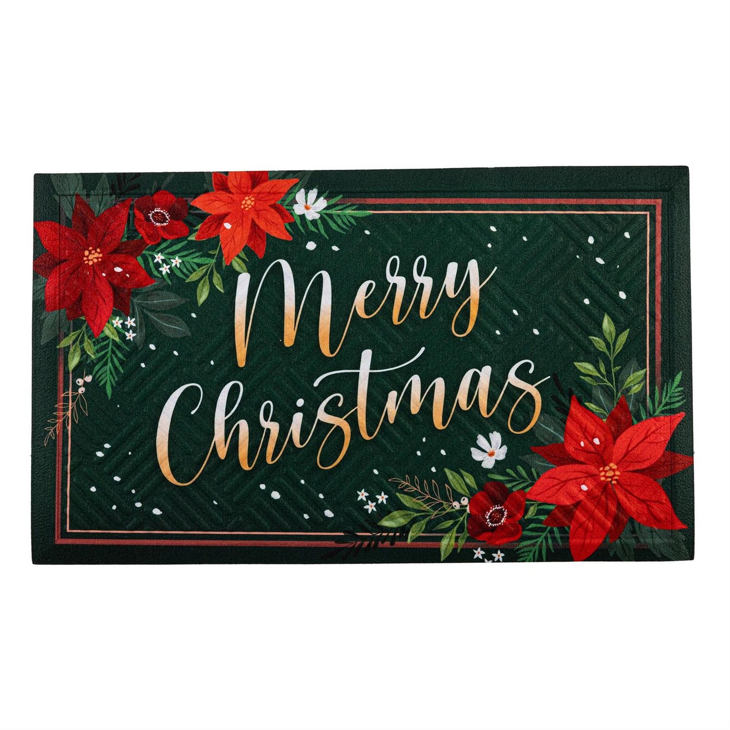 Floral Merry Christmas Embossed Mat