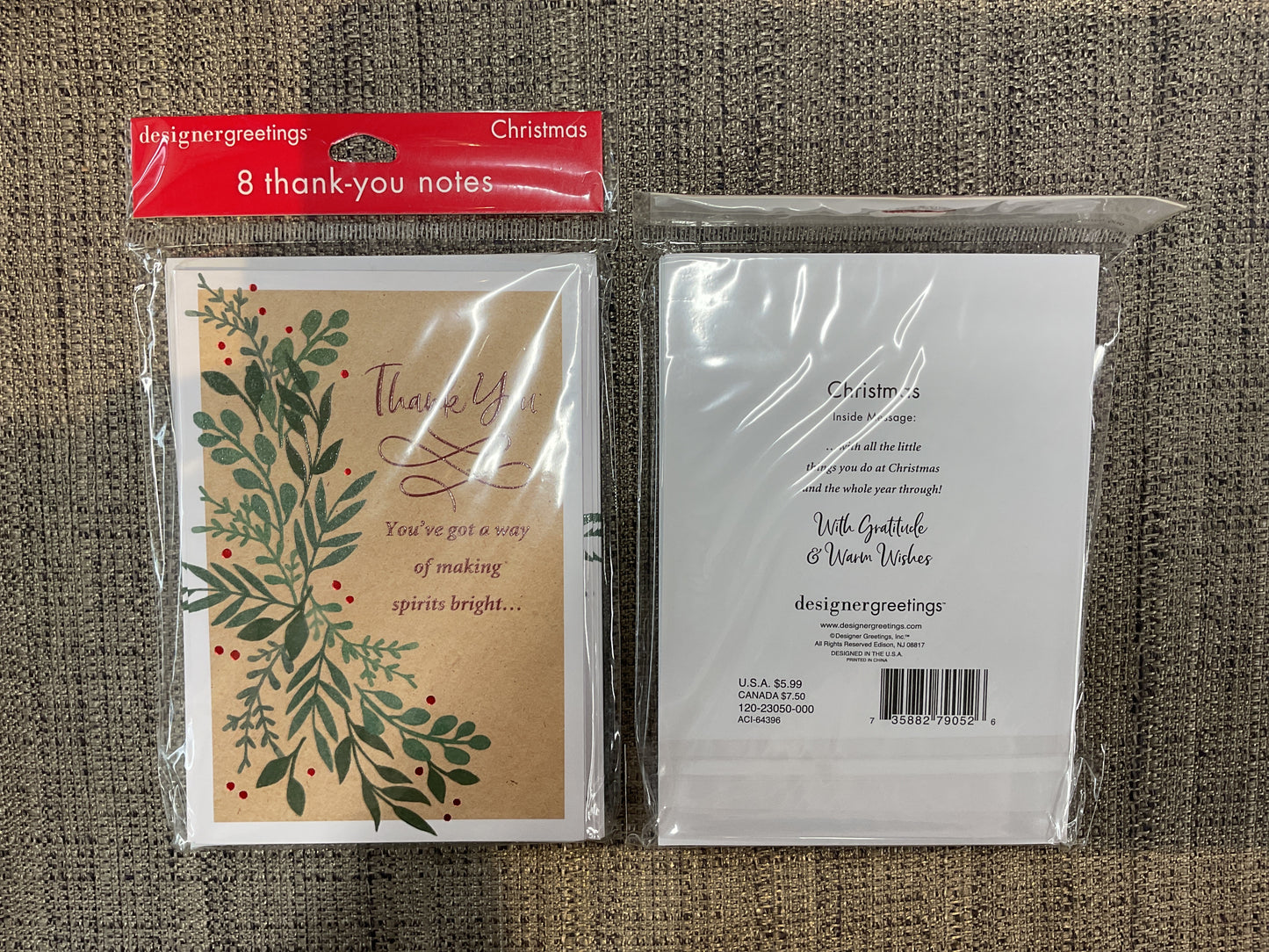 8 Ct Christmas Thank You Cards