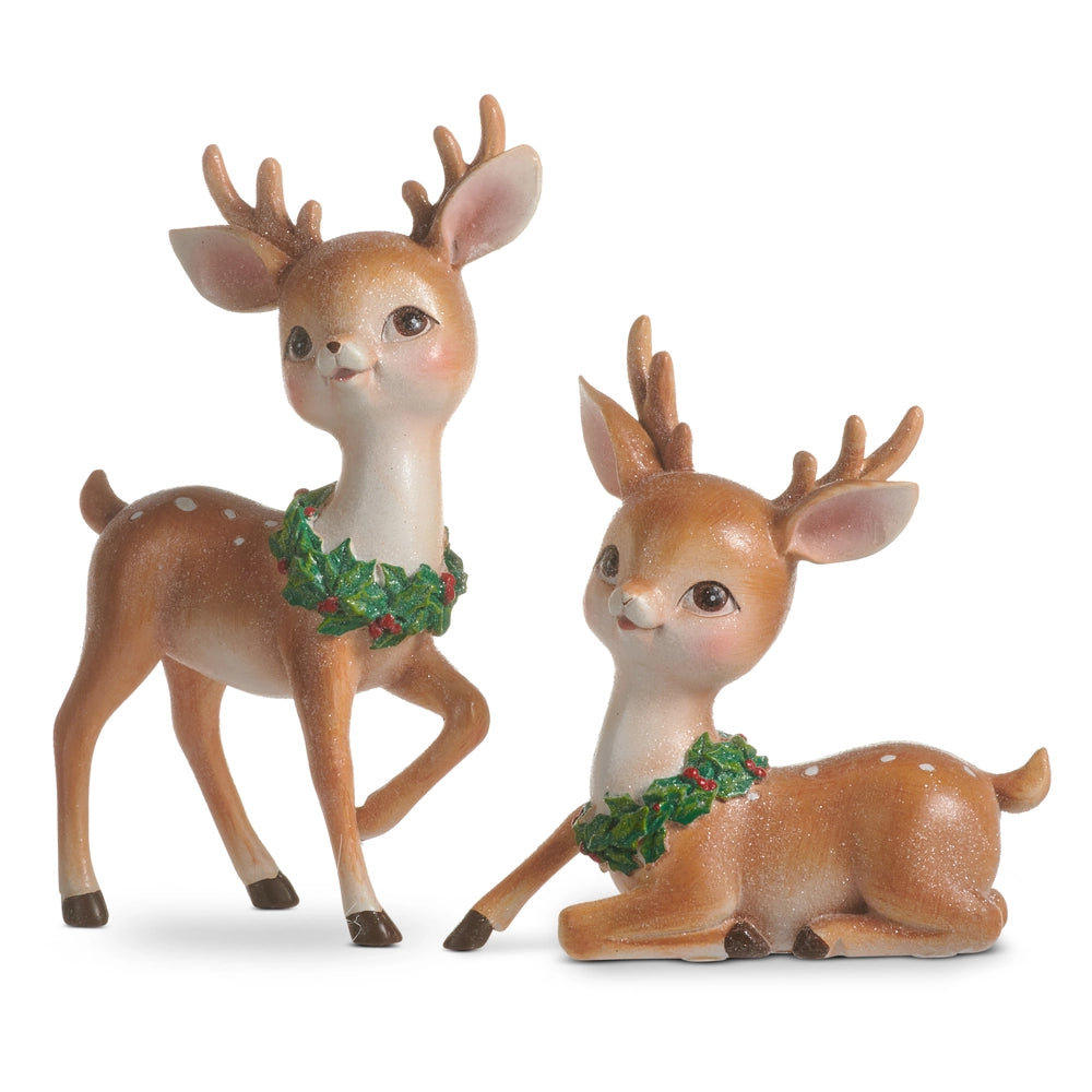 7.5" Baby Deer with Wreath