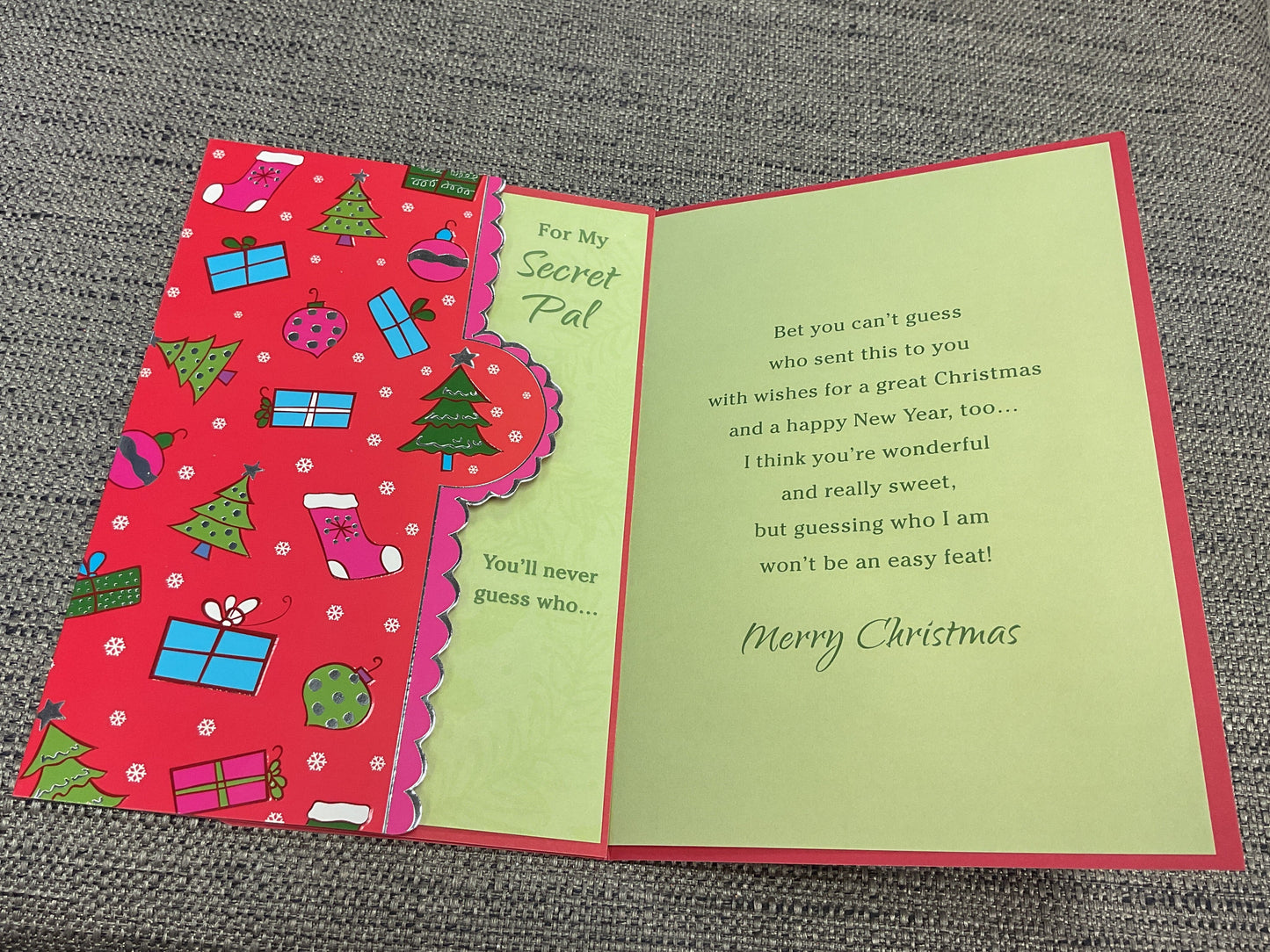 For My Secret Pal Christmas Card