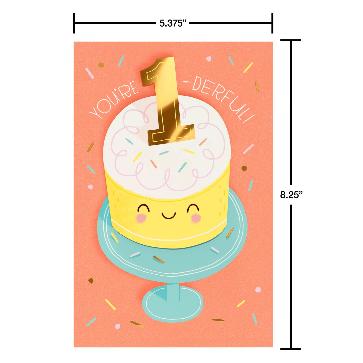 1st Birthday Card (You're 1-derful)