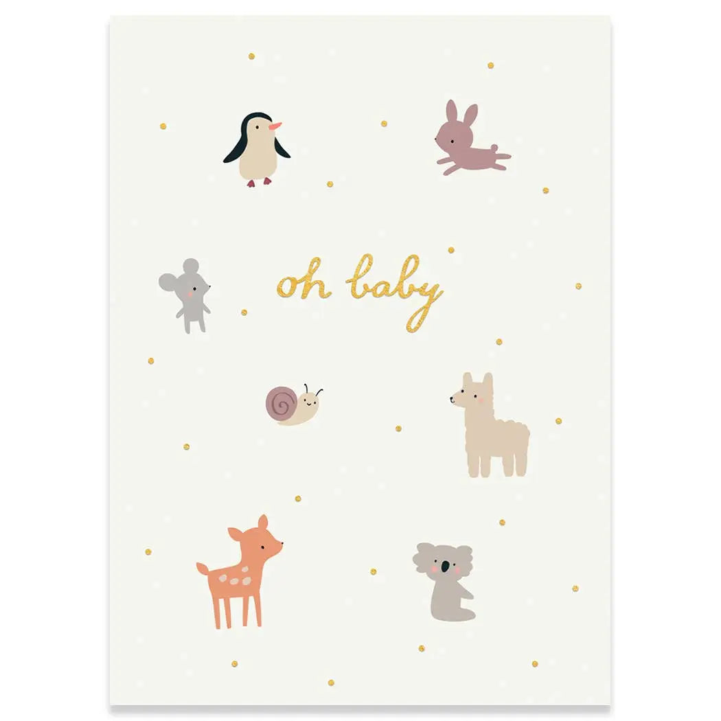Little Friends New Baby Greeting Card