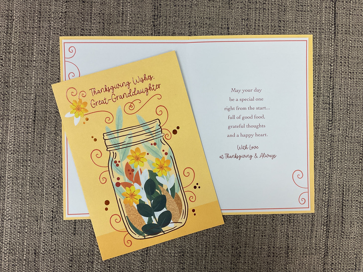 Thanksgiving Wishes for Great-Granddaughter Card